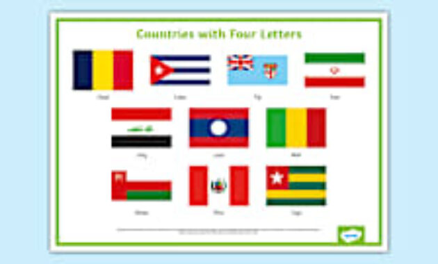 10 countries with 4 letters
