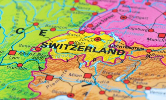 switzerland on european map