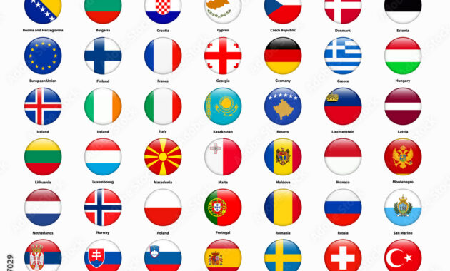 all the countries in europe flags