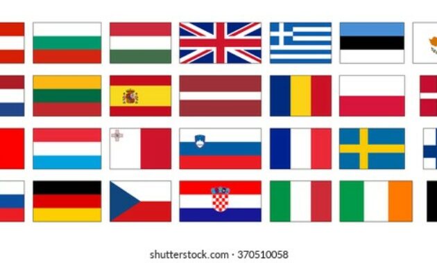 european union flags and countries
