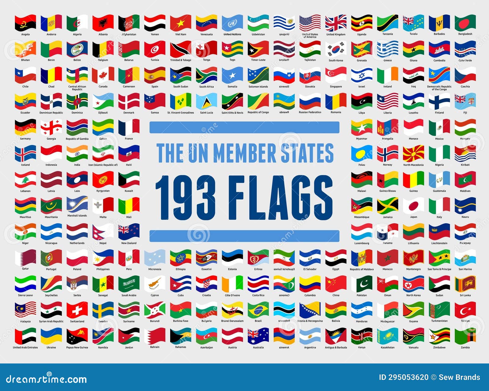 Image depicting a collection of flags representing the member states of the United Nations, each labeled with the country's name.