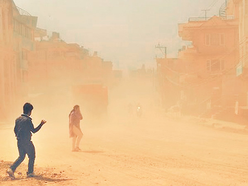 A visual depiction of a challenging environment, perhaps representing poverty or political instability.