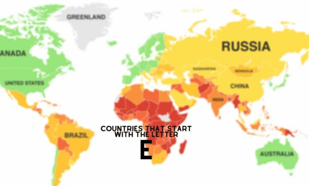 countries that start with letter e
