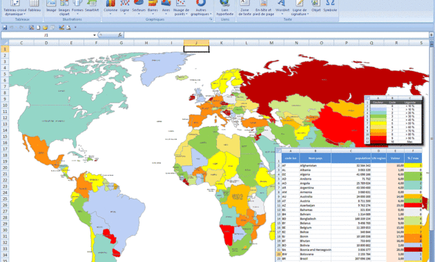 list of countries in the world excel