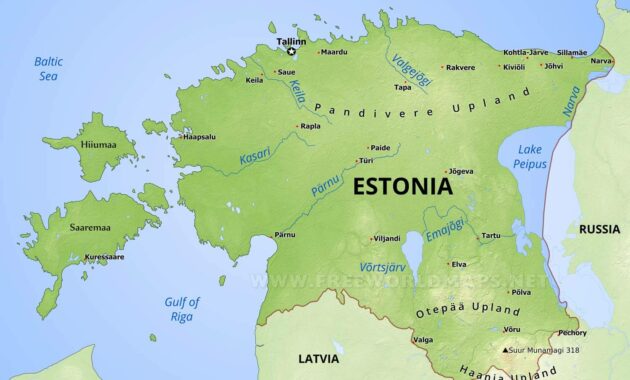 estonia map in europe