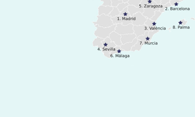 spain cities that start with m
